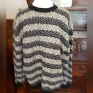 ROUND TREE‎ & Yorke multi colored stripe sweater XL black green and white